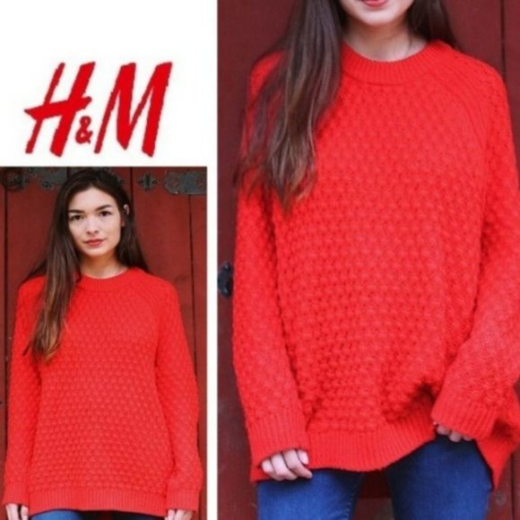 H & M Oversized Loose Fit Chunky Knit Sweater M - Picture 1 of 10